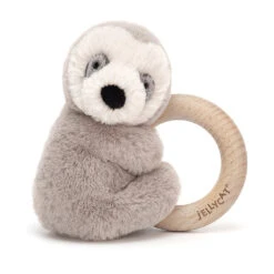 JellyCat Shooshu Sloth Wooden Ring Toy